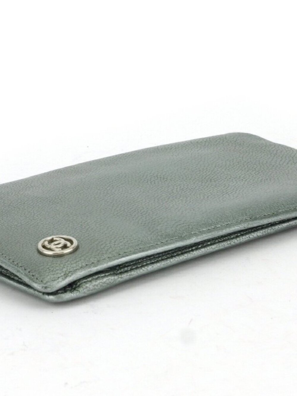 CHANEL Purse Metallic Gray x Silver Women Authentic secondhand